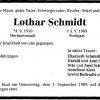 Schmidt Lothar 1910-1989 Todesanzeige